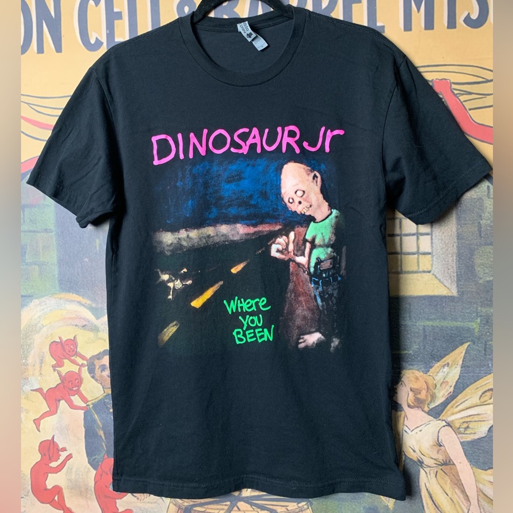 Dinosaur Jr Where You Been 1993 Cover Art Next Level Apparel Black Band T-Shirt